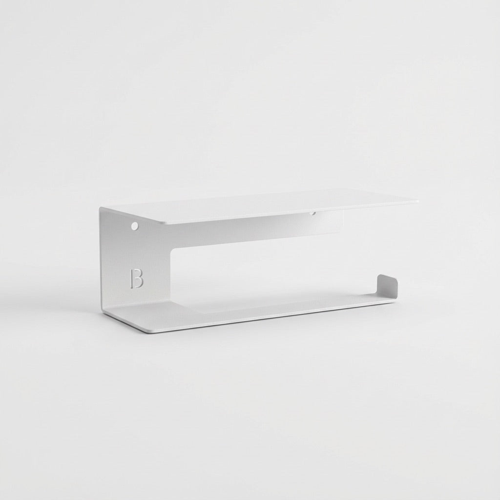 Porte Papier Toilette Mural avec Tablette blanc WC