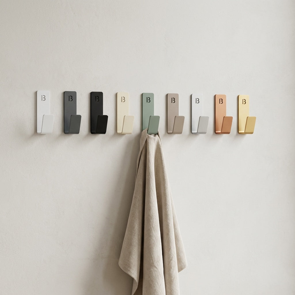 Patère Murale - 1 crochet noir gris blanc 