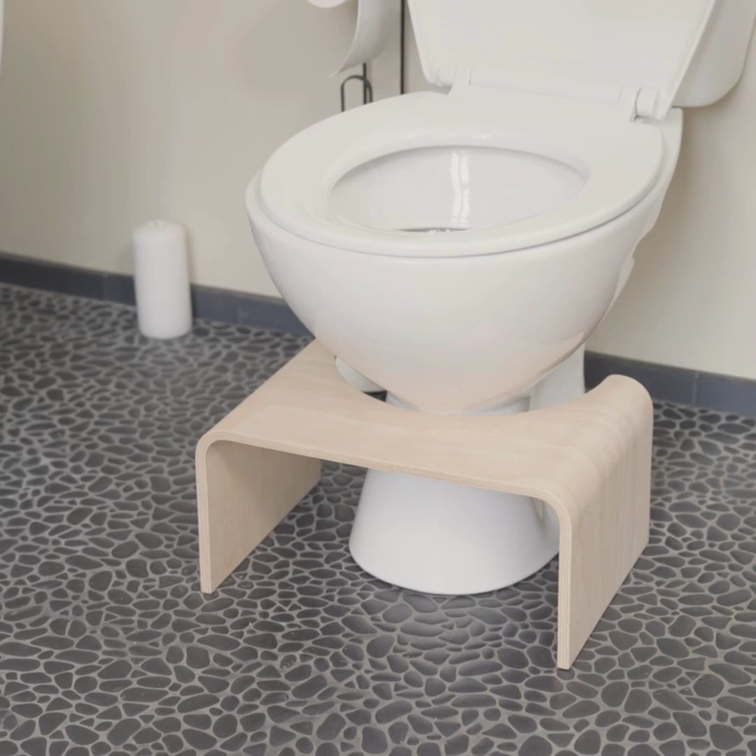 vidéo tabouret toilette bois